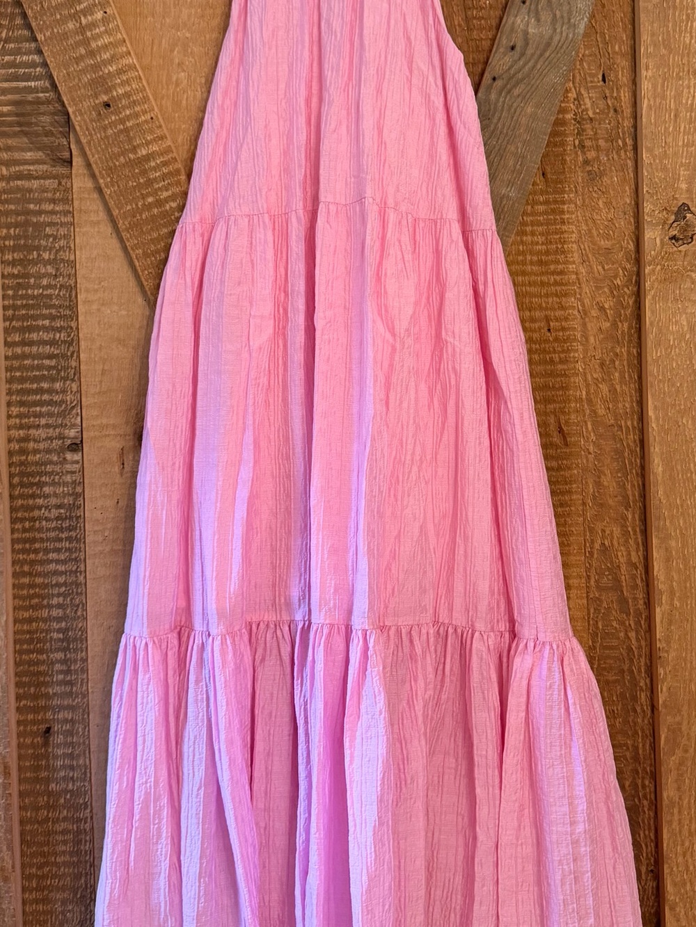 French Connection Aleska Pink Textured Midi Dress - Picture 3 of 6